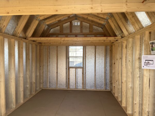 Interior photo of 10 x 16 lofted shed