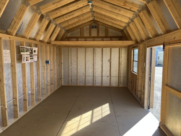 Interior photo of the 12 x 14 side door entrance. Loft on Right Side