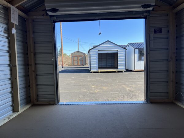 Looking out of a 10 x 12 Value Shed Building